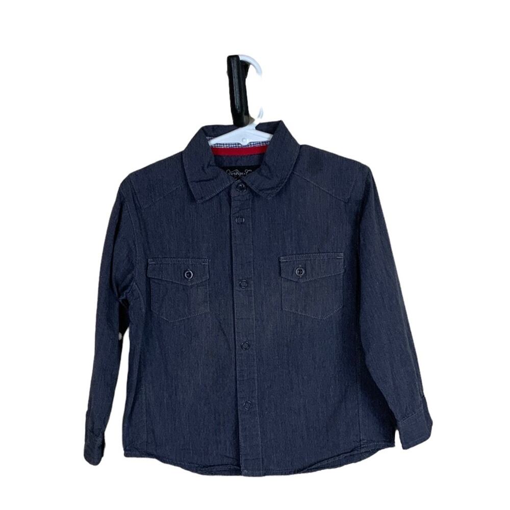 Sovereign Codes Morgan Long Sleeve Front Snap Indigo Chambray Shirt Size 3 T